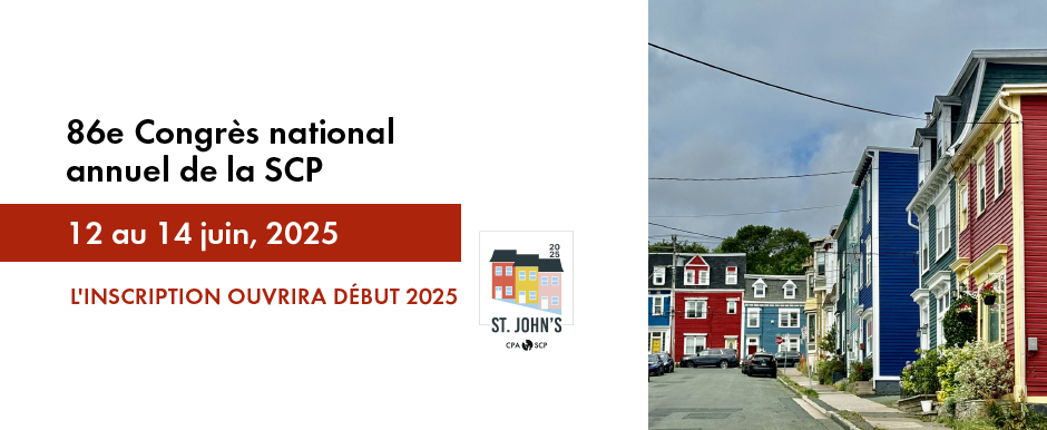 Congrès 2025 de la SCP en St. John's, Terre-Neuve-et-Labrador